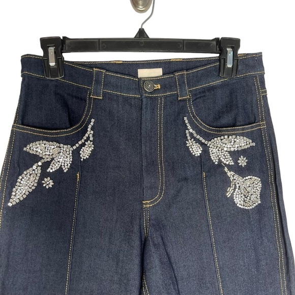 Cinq a Sept Haylie High Waisted Crystal Flare Leg Jeans size 4 - Picture 6 of 8